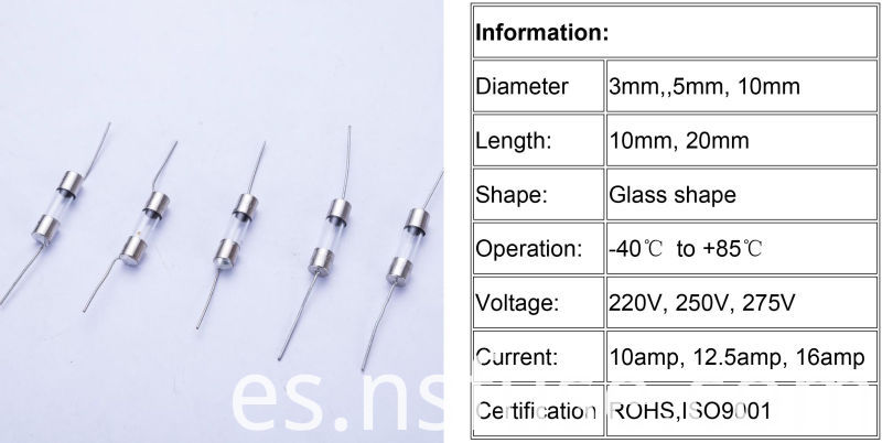 2016 Top Sell High Voltage Glass Tube Fuse for Home Appliances